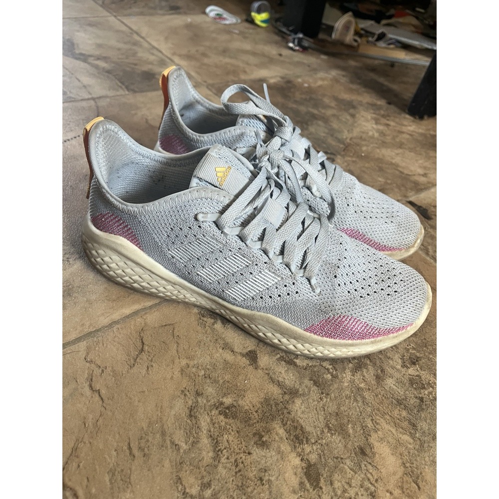 Adidas Women's Fluidflow 2.0 Running Shoe Blue Pink Lace Up Size 6 Sneaker